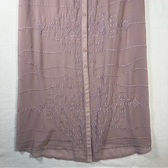Soft Surroundings Georgette Maxi Dress Mauve Women’s Size Small Embroidered - Picture 4 of 12